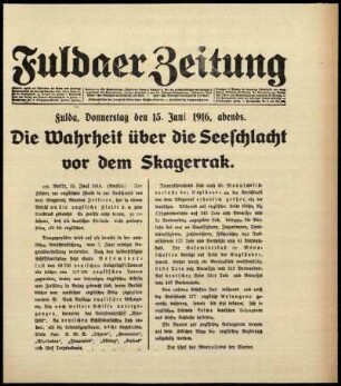 Zweite Ausgabe vom Donnerstag, den 15. Juni 1916.