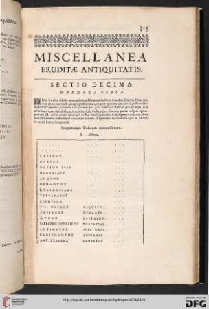 Sectio decima: Marmora graeca