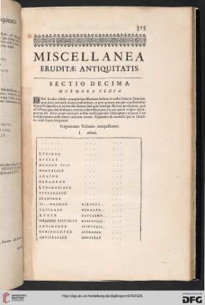 Sectio decima: Marmora graeca