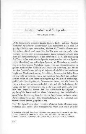 Fachtext, Fachstil und Fachsprache