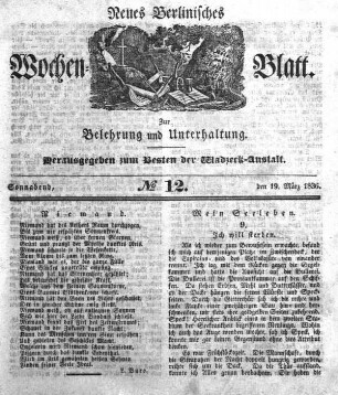 No. 12, Sonnabend, den 19.März 1836