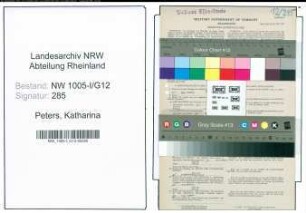 Entnazifizierung Katharina Peters , geb. 12.11.1900 (Hausfrau)