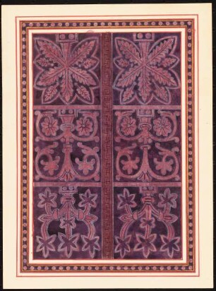 Buchornamentik: Codex Aureus Epternacensis (Goldenes Evangeliar von Echternach): Teilansicht Purpur-Zierseite mit textilmusterähnlicher Ornamentik (Nachahmung byzantinischer Seidengewebe, Teppich oder Vorhang)