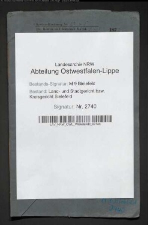 Erblasser: Böhle, Agnes, geb. Küper: Testament
