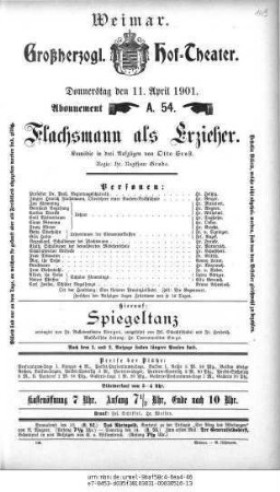 Flachsmann als Erzieher