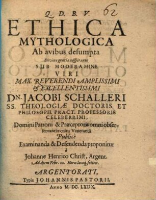 Ethica mythologica, ab avibus desumpta