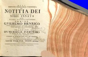 Dissertatio Philologico-Theologica De Notitia Dei Teste Pavlo Ad Rom. I XIX. XX. Nobis Innata