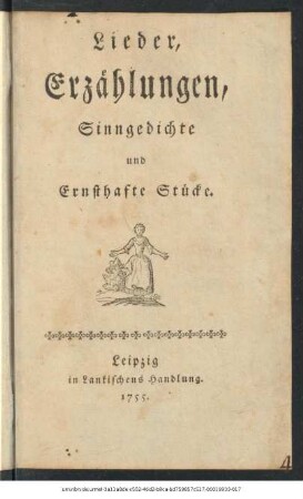 Lieder, Erzählungen, Sinngedichte und Ernsthafte Stücke