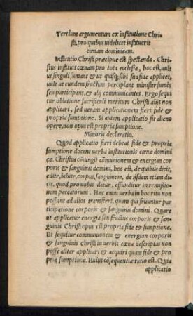 Tertium argumentum ex institutione Christi, pro quibus videlicet instituerit coenam dominicam.