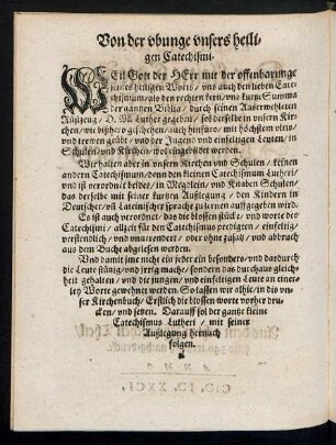 Von der ubunge unsers heiligen Catechismi.