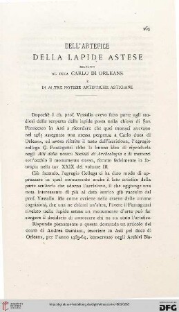 4: Dell'artefice della lapide astese relativa al duca Carlo di Orleans e di altre notizie artistiche astigiane