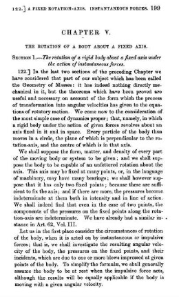 Chapter V. The rotation of a body about a fixed axis.
