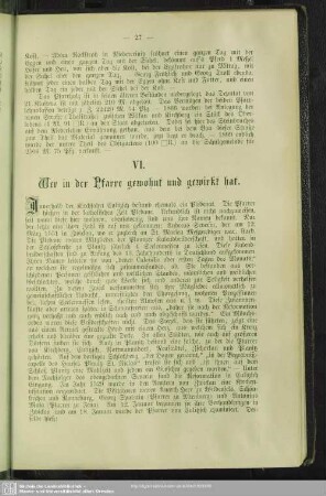 VI. Wer in der Pfarre gewohnt und gewirkt hat