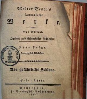 Das gefährliche Schloß, 1