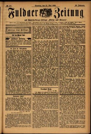 Erste Ausgabe vom Samstag, den 23. Mai 1896.