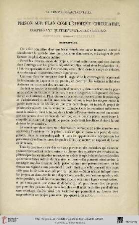 Prison sur plan complètement circulaire, comprenant quatre-vingt-seize cellules