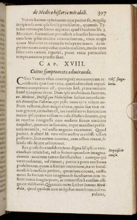 Cap. XVIII. Coitus symptomata admiranda.