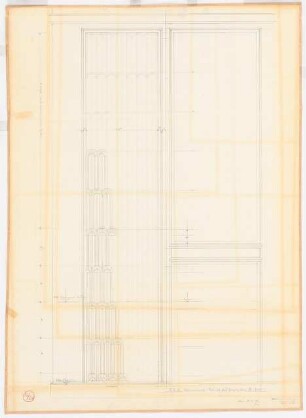 Reichsluftfahrtministerium, Berlin: Saalbau, Ehren-/Festsaal (Empore und Orgel, Orgelgitter): Ansicht 1:10