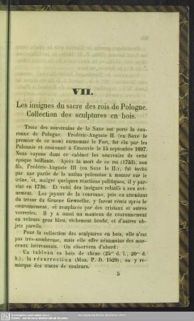 VII. Les insignes du sacre des rois de Pologne. Collection des sculptures en bois