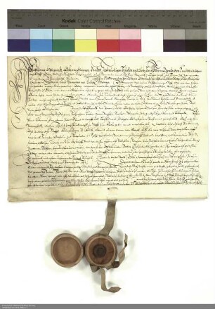 Revers Adam Wiegands bezüglich der Belehnung mit einem Haus in Fulda und weiteren im Einzelnen aufgeführten Lehen durch Bernhard Gustav [Markgraf von Baden-Durlach], Abt von Fulda