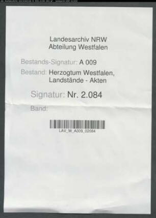 Spendenliste der Orte Rösenbeck, Messinghausen, Bontkirchen und Hoppecke (= Teil des Amtes Brilon) zum Zuchthausbau