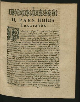 II. Pars Huius Tractatus.