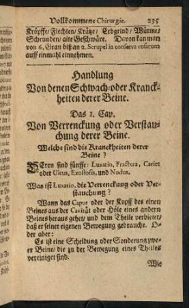 235-273, Handlung von denen Schwach- oder Kranckheiten derer Beine