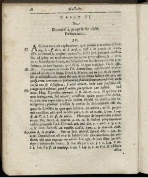 Caput II. De Domicilii, proprie sic dicti, Definitione