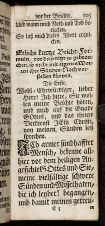 Etliche kurtze Beicht-Formuln, vor diejenige zu gebrauchen, so nicht mit eigenen Worten ihre Sünden-Noth vorstellen können.
