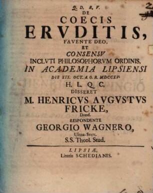 De coecis eruditis