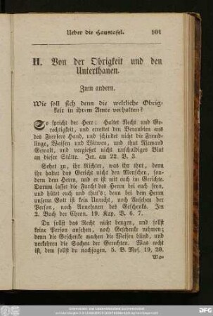 II. Von der Obrigkeit und den Unterthanen.