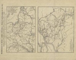Übersichtskarten des östlichen, westlichen, italienischen u. Balkan-Kriegsschauplatzes bis Jan. 1918