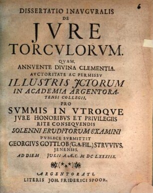 Diss. inaug. de iure torculorum