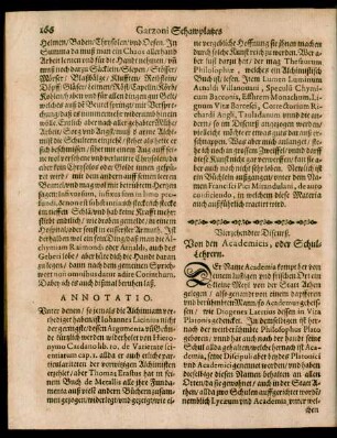 Vierzehendter Discurß. Von den Academicis, oder SchulLehrern.