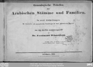 Abth. 2: Die Ismâʾîlitischen Stämme