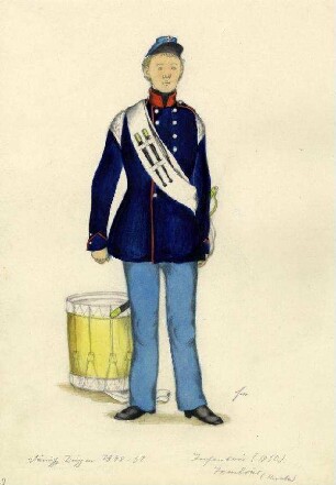 Uniformbild, Infanterietambour der dänischen Armee (1848-1851)