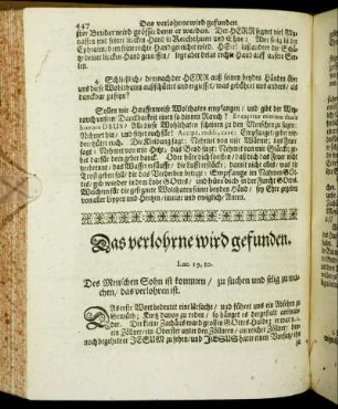 Das verlohrne wird gefunden.