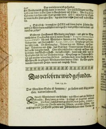 Das verlohrne wird gefunden.
