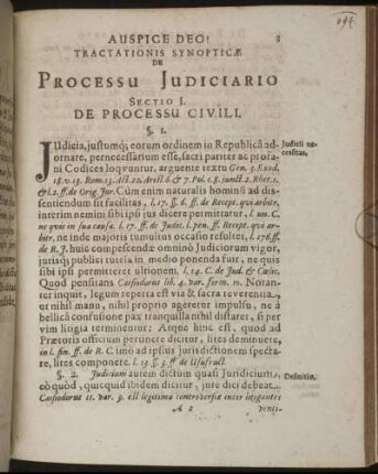 Tractationis Synopticæ De Processu Judiciario Sectio I. De Processu Civili. § I. [ - ] § 40. Neo non (5) in Judicio Possessorii summarissimi.