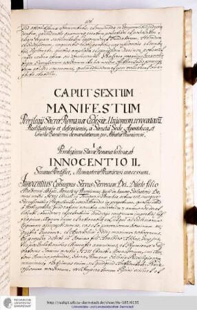 Caput sextum manifestum