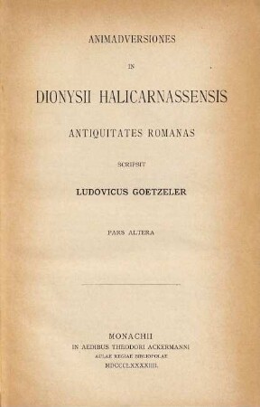 Animadversiones in dionysii halicarnassensis antiquitates romanas, 2