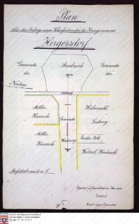 Lageplan zur Anlage eines Schiessstandes des Kriegervereins zu Hergersdorf
