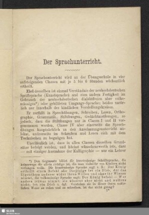 Der Sprachunterricht : Sprachunterricht