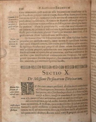 Sectio X. De Missione Personarum Divinarum.