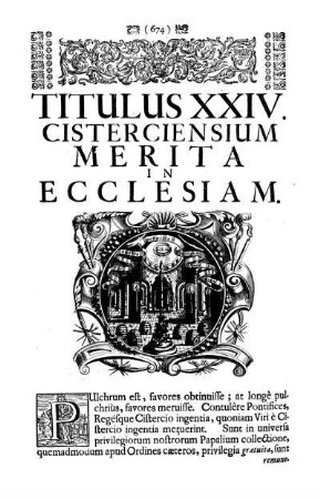 Titulus XXIV. Cisterciensium Merita In Ecclesiam