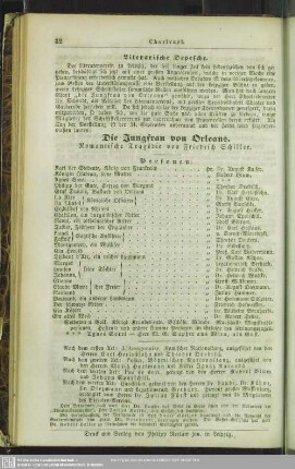 Die Jungfrau von Orleans. Romantische Tragödie