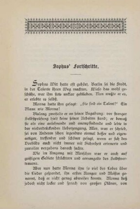 Sophus' Fortschritte