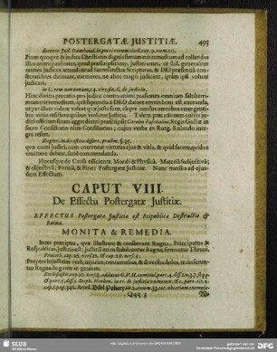 Caput VIII. De Effectu Postergatae Iustitiae