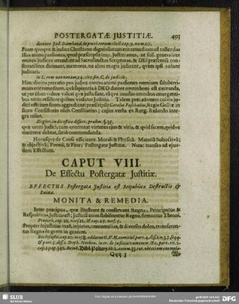 Caput VIII. De Effectu Postergatae Iustitiae