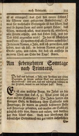 333-355, Am siebenzehnten Sonntage nach Trinitatis.